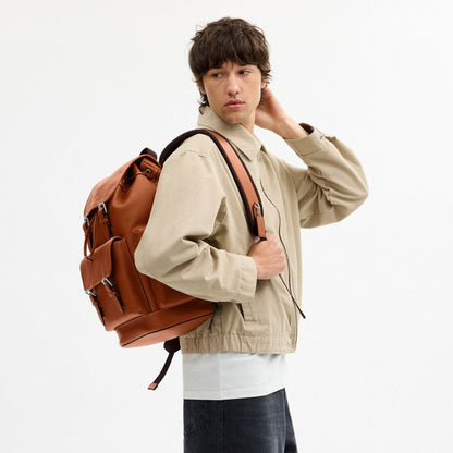 Coach Sprint Backpack Silver Amber Brown