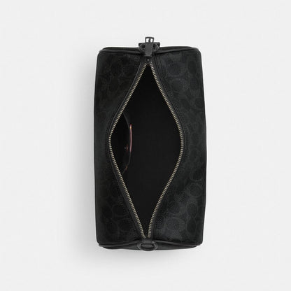 Coach Andre Barrel Bag 30 In Signature Canvas Matte Black Black Signature
