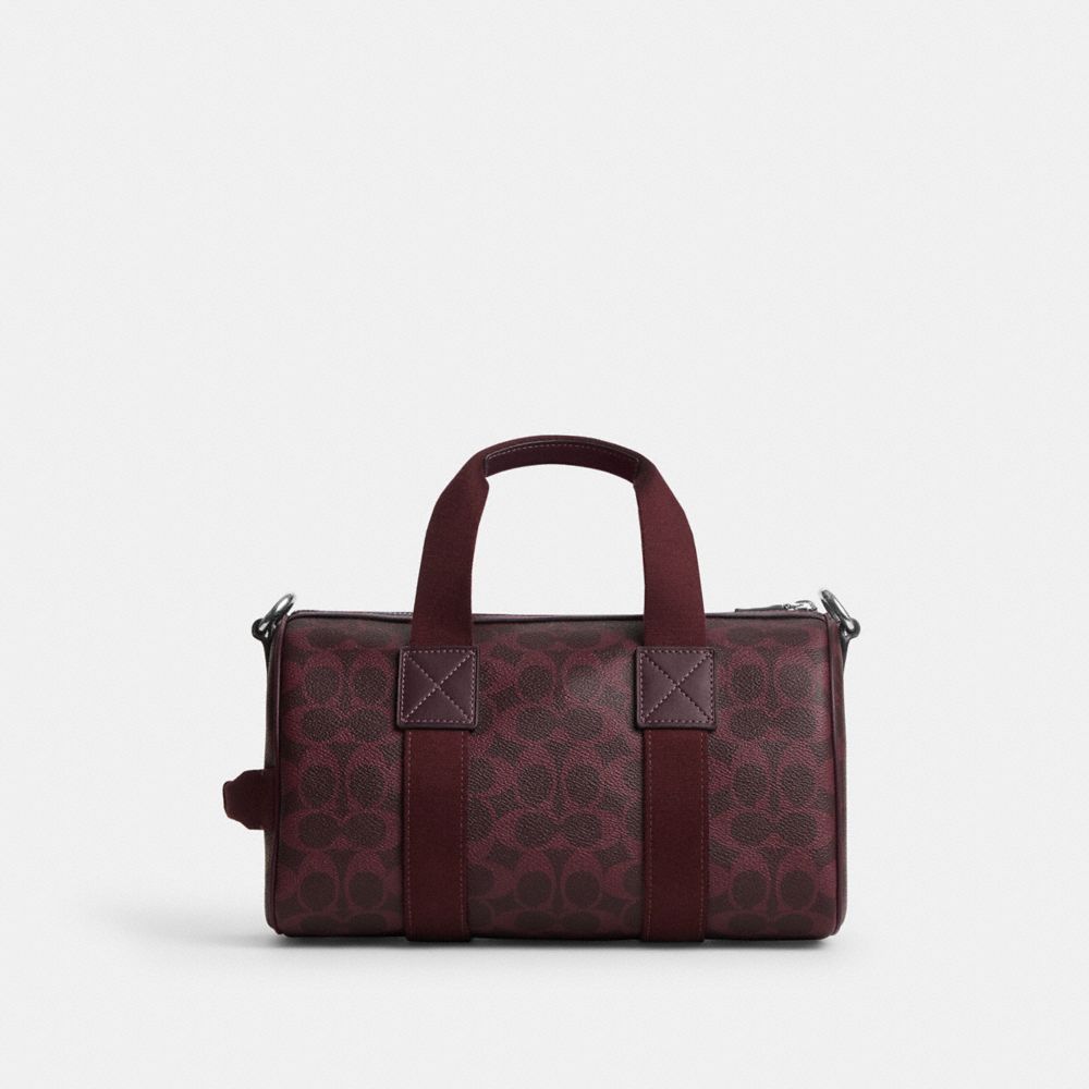 Coach Explorer Duffle Bag 28 In Signature Canvas Sv/Black Currant