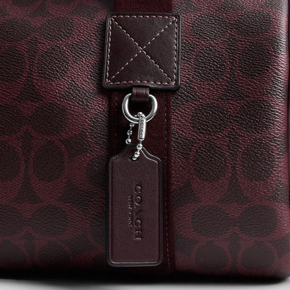 Coach Explorer Duffle Bag 28 In Signature Canvas Sv/Black Currant