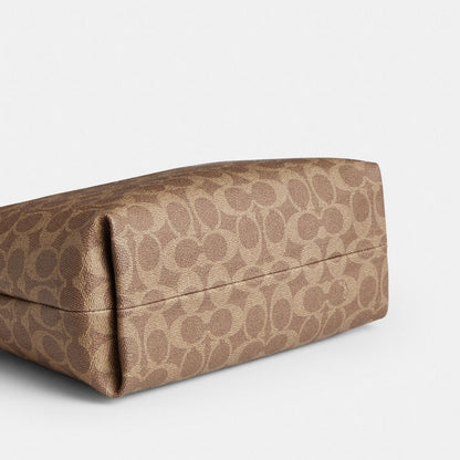 Coach Station Carryall Bag In Signature Canvas Gold Tan Brown