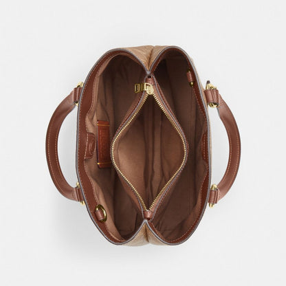 Coach Station Carryall Bag In Signature Canvas Gold Tan Brown
