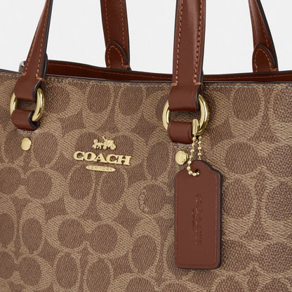 Coach Station Carryall Bag In Signature Canvas Gold Tan Brown