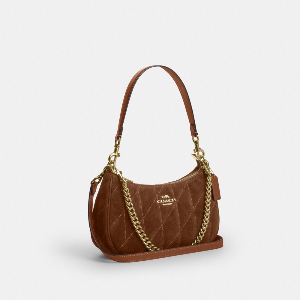 Coach Teri Shoulder Bag With Quilting Gold/Warm Brown