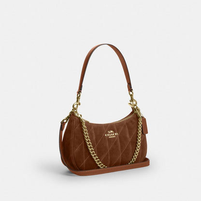 Coach Teri Shoulder Bag With Quilting Gold/Warm Brown