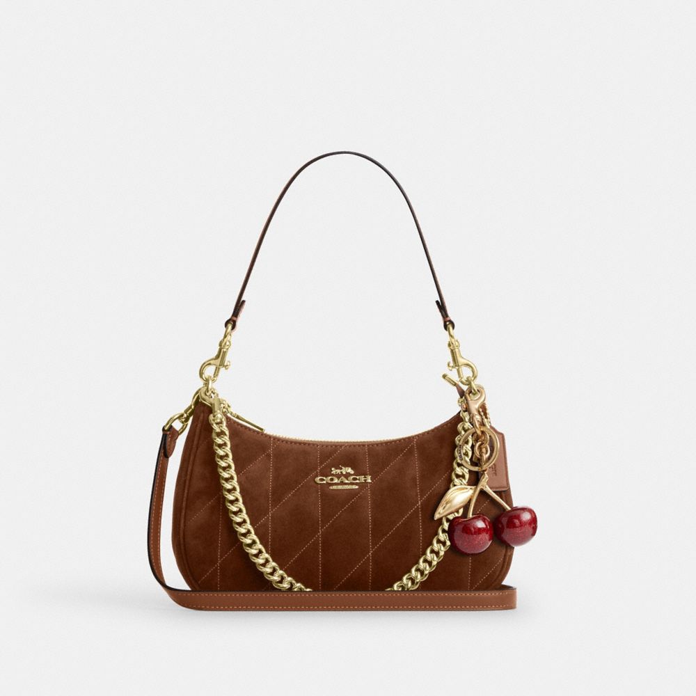 Coach Teri Shoulder Bag With Quilting Gold/Warm Brown