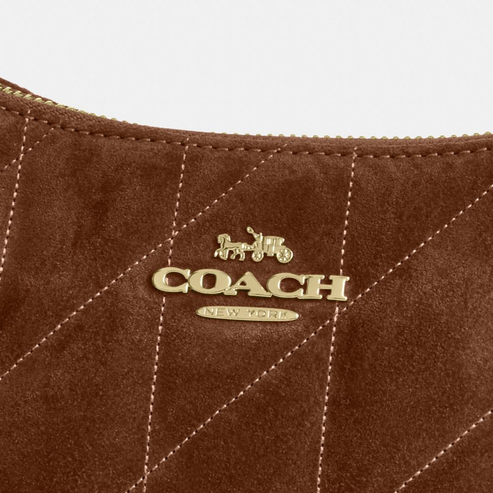 Coach Teri Shoulder Bag With Quilting Gold/Warm Brown