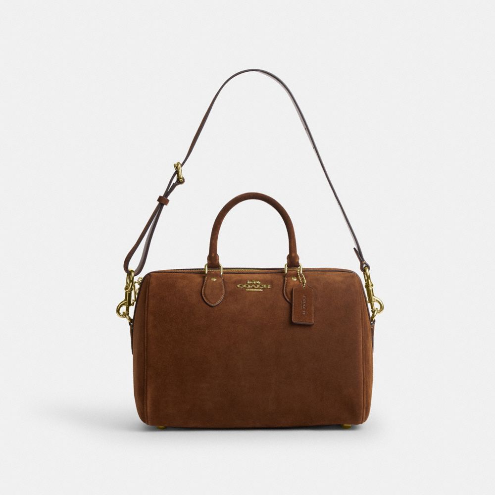 Coach Rowan Large Satchel Bag Gold/Warm Brown