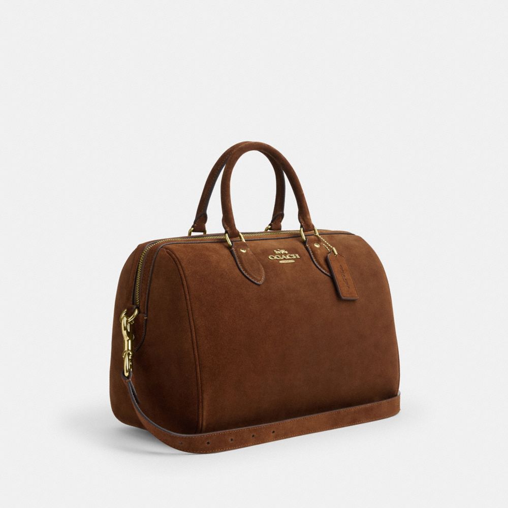 Coach Rowan Large Satchel Bag Gold/Warm Brown