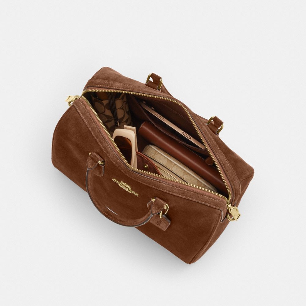 Coach Rowan Large Satchel Bag Gold/Warm Brown