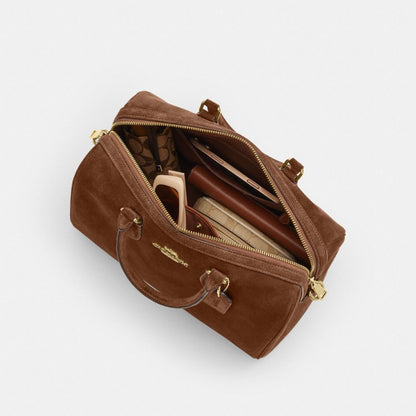 Coach Rowan Large Satchel Bag Gold/Warm Brown