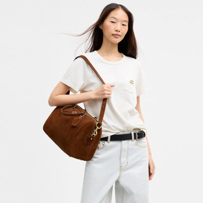 Coach Rowan Large Satchel Bag Gold/Warm Brown