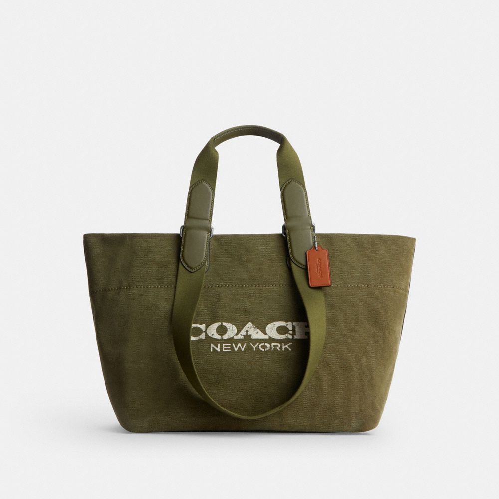 Coach Small Tour Tote Bag In Regenerative Cotton Silver/Olive