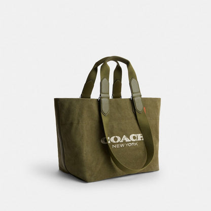 Coach Small Tour Tote Bag In Regenerative Cotton Silver/Olive