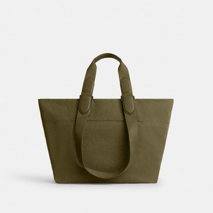 Coach Small Tour Tote Bag In Regenerative Cotton Silver/Olive