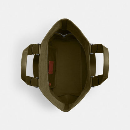 Coach Small Tour Tote Bag In Regenerative Cotton Silver/Olive