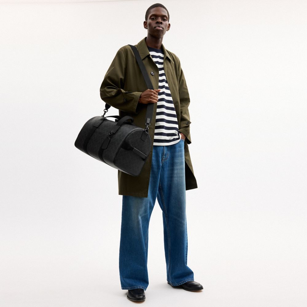 Coach Explorer Duffle Bag 45 In Signature Canvas Matte Black/Black Signature