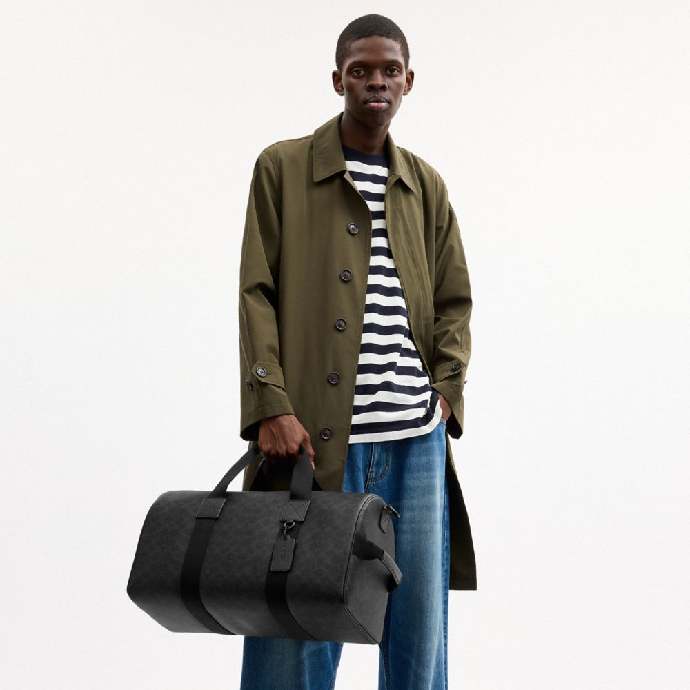 Coach Explorer Duffle Bag 45 In Signature Canvas Matte Black/Black Signature