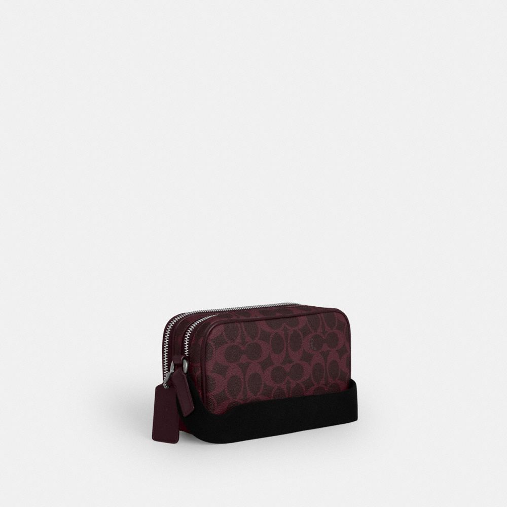 Coach Colton Crossbody Bag 19 In Signature Canvas Sv/Black Currant