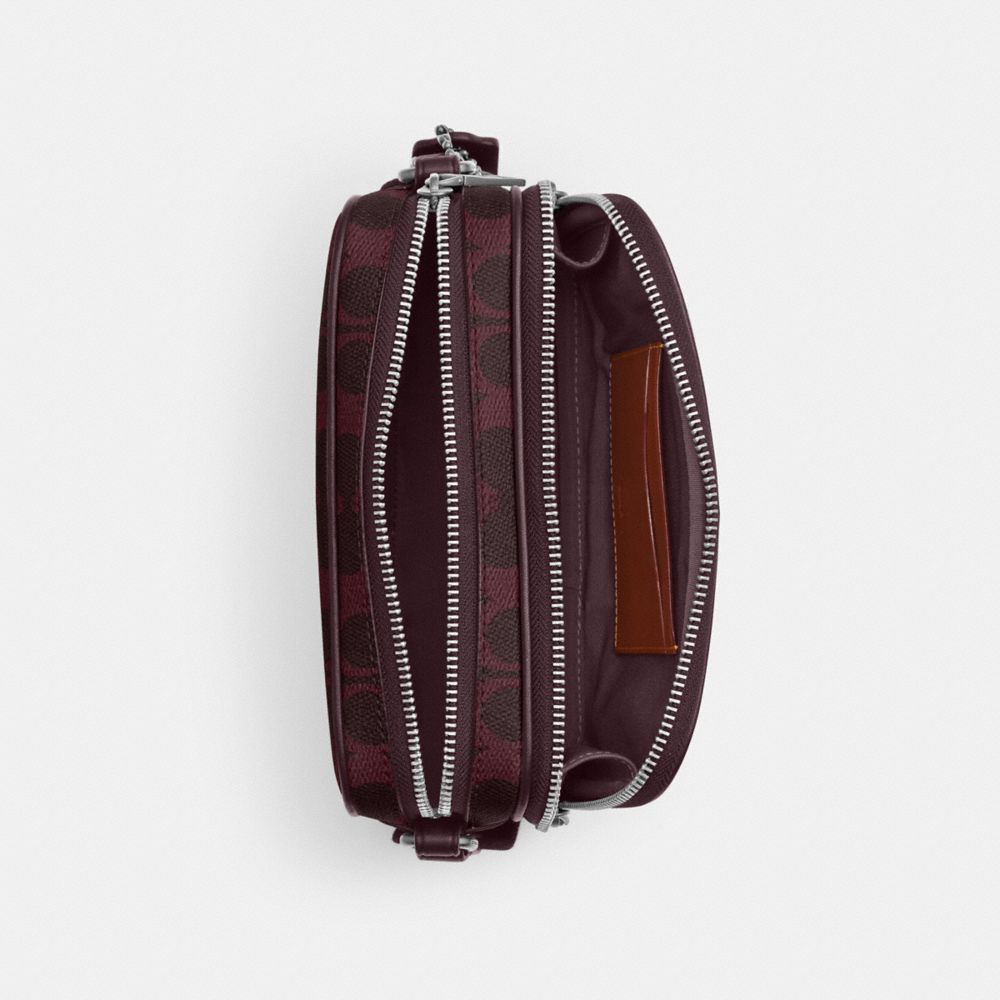Coach Colton Crossbody Bag 19 In Signature Canvas Sv/Black Currant