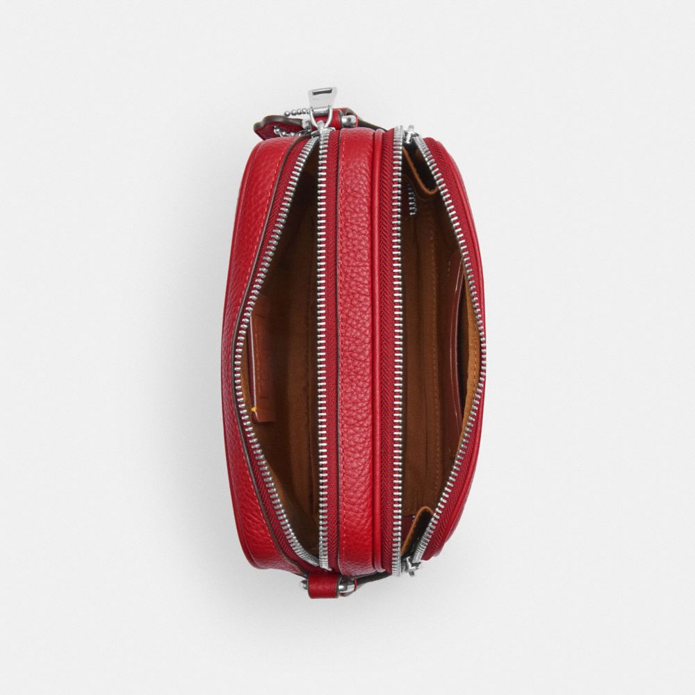 Coach Colton Crossbody Bag 19 Silver/Poppy