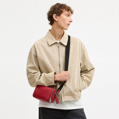Coach Colton Crossbody Bag 19 Silver/Poppy