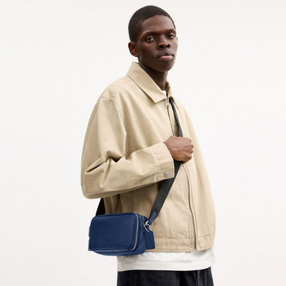 Coach Colton Crossbody Bag 19 Silver/Deep Blue
