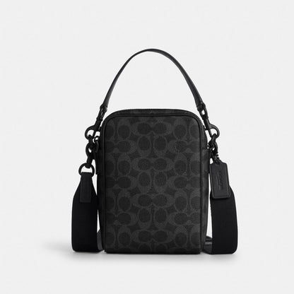 Coach Tristan Crossbody Bag 14 In Signature Canvas Matte Black Black Signature