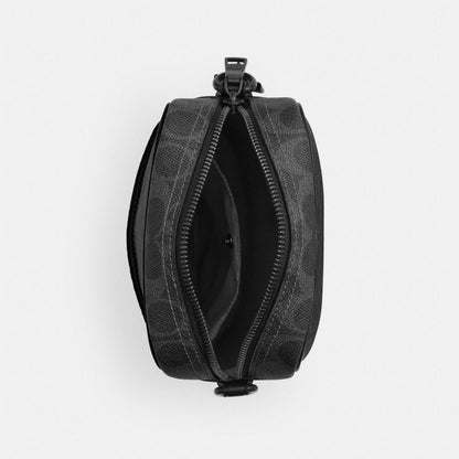 Coach Tristan Crossbody Bag 14 In Signature Canvas Matte Black Black Signature