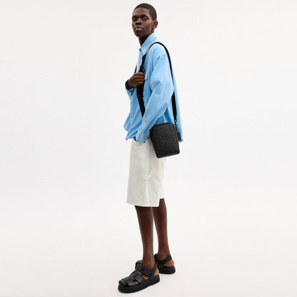 Coach Tristan Crossbody Bag 14 In Signature Canvas Matte Black Black Signature