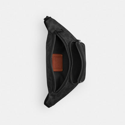 Coach Travis Belt Bag 30 In Signature Canvas Matte Black Black Signature