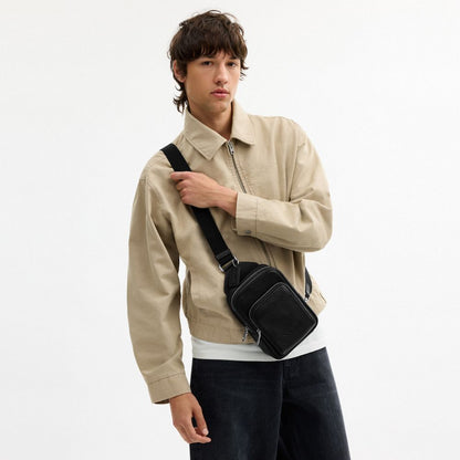 Coach Racer Sling Pack Silver Black