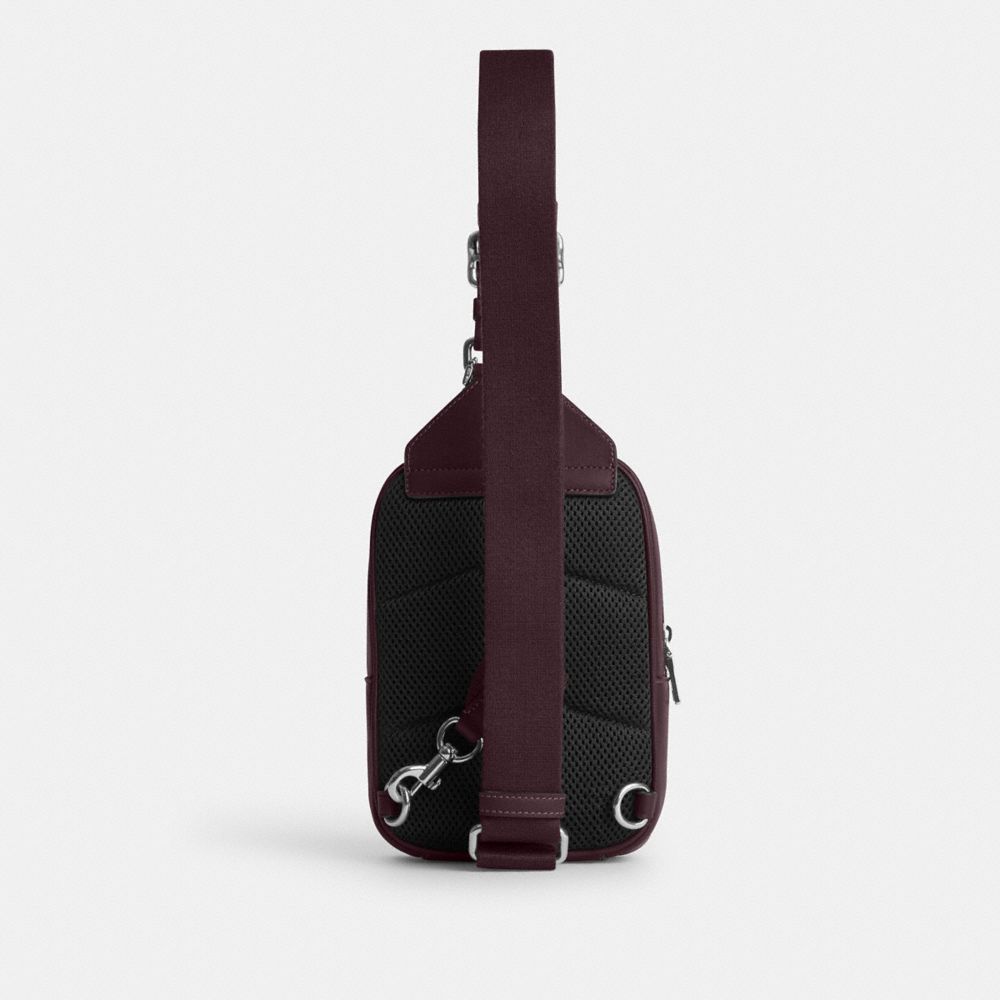 Coach Racer Sling Pack In Signature Canvas Sv/Black Currant