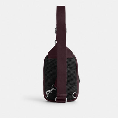 Coach Racer Sling Pack In Signature Canvas Sv/Black Currant