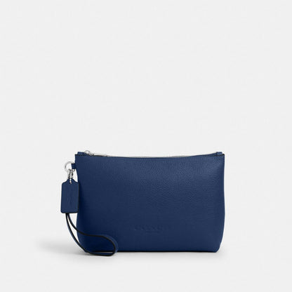 Coach Pouch Silver Deep Blue