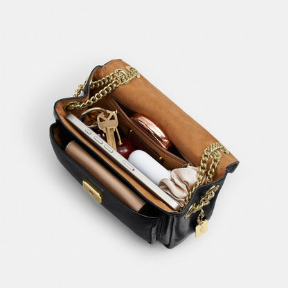 Coach Elodie Crossbody Bag 18 In Signature Canvas Gold Walnut Black