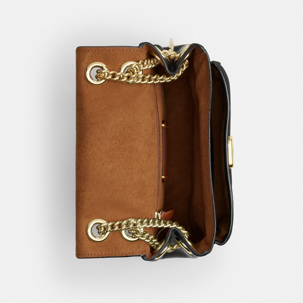 Coach Elodie Crossbody Bag 18 In Signature Canvas Gold Walnut Black