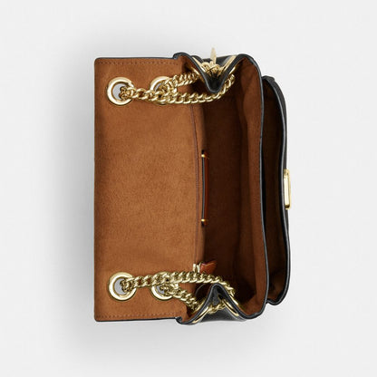 Coach Elodie Crossbody Bag 18 In Signature Canvas Gold Walnut Black