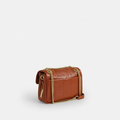 Coach Elodie Crossbody Bag 18 With Quilting Gold Cinnamon