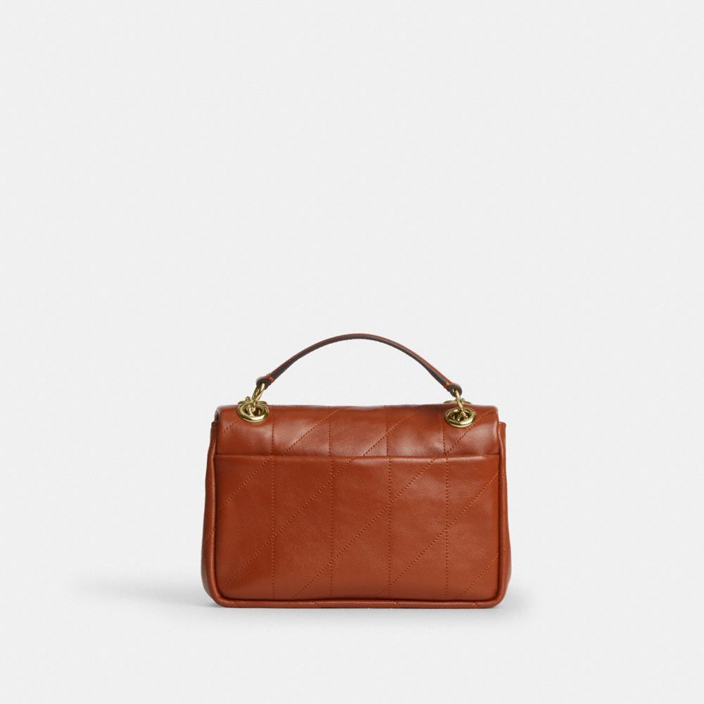 Coach Elodie Crossbody Bag 18 With Quilting Gold Cinnamon
