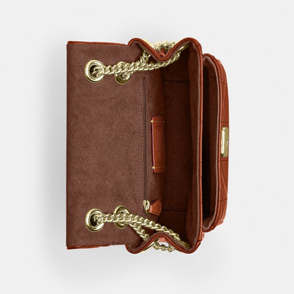 Coach Elodie Crossbody Bag 18 With Quilting Gold Cinnamon