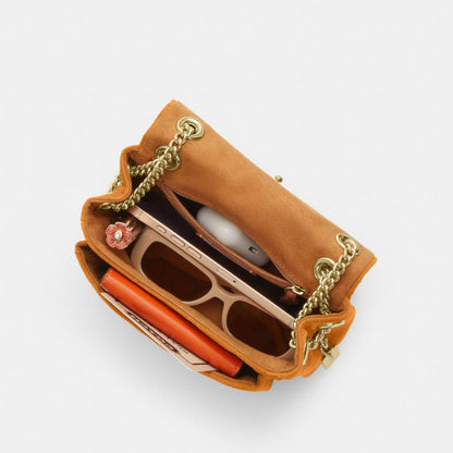 Coach Elodie Crossbody Bag 18 With Quilting Gold/Marigold