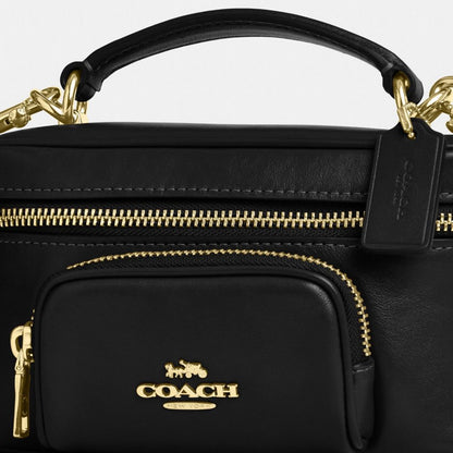 Coach Rainer Crossbody Bag 18 With Pocket Gold/Black