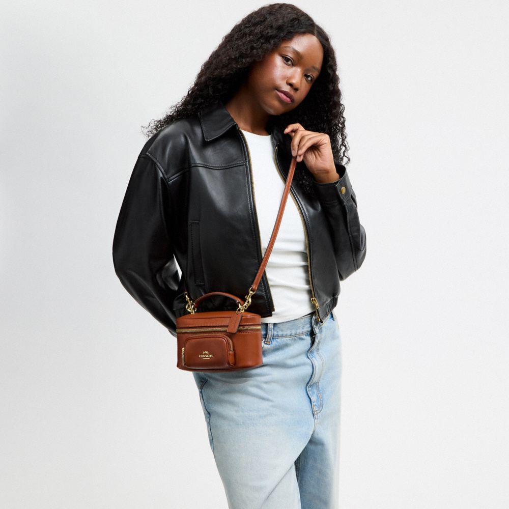 Coach Rainer Crossbody Bag 18 With Pocket Gold/Cinnamon