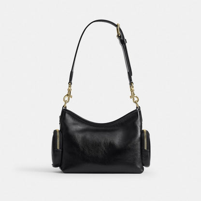 Coach Laurel Shoulder Bag 22 With Pockets Gold/Black