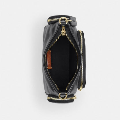 Coach Laurel Shoulder Bag 22 With Pockets Gold/Black