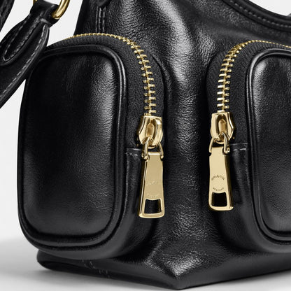 Coach Laurel Shoulder Bag 22 With Pockets Gold/Black