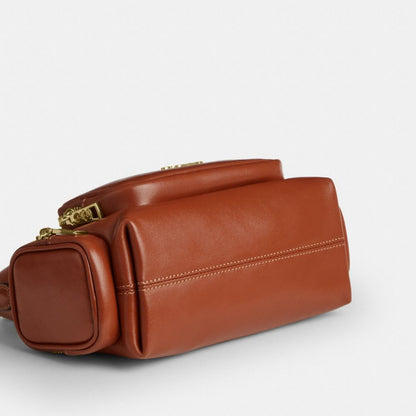 Coach Laurel Shoulder Bag 22 With Pockets Gold/Cinnamon