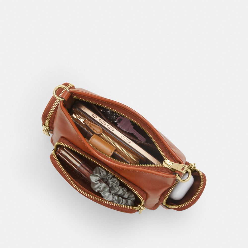 Coach Laurel Shoulder Bag 22 With Pockets Gold/Cinnamon