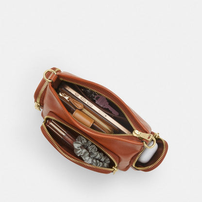 Coach Laurel Shoulder Bag 22 With Pockets Gold/Cinnamon